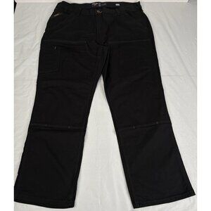 Ariat Rebar M4 Relaxed Straight Double Front Men 40x30 Black Canvas Pant DuraStr